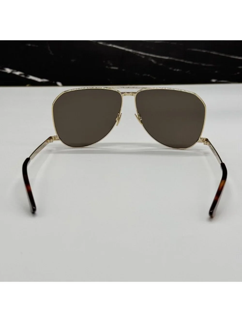 NWT Saint Laurent SL690 DUST 004 Gold Unisex Aviator Sunglasses